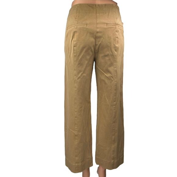 Kit and Ace Womens Beige Tan High Waist Straight Wide Leg Trousers Dress Pants 2 - Picture 3 of 5